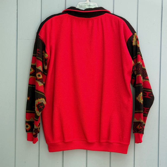 Vintage Bugle Boy Fleece Pullover Aztec Southwest Pattern 90s Size Large L - Picture 3 of 6